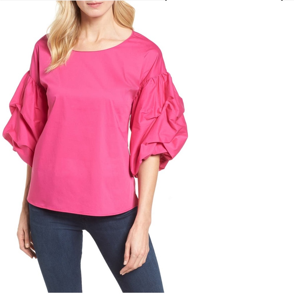 Halogen - BLOUSON SLEEVE WOVEN TOP